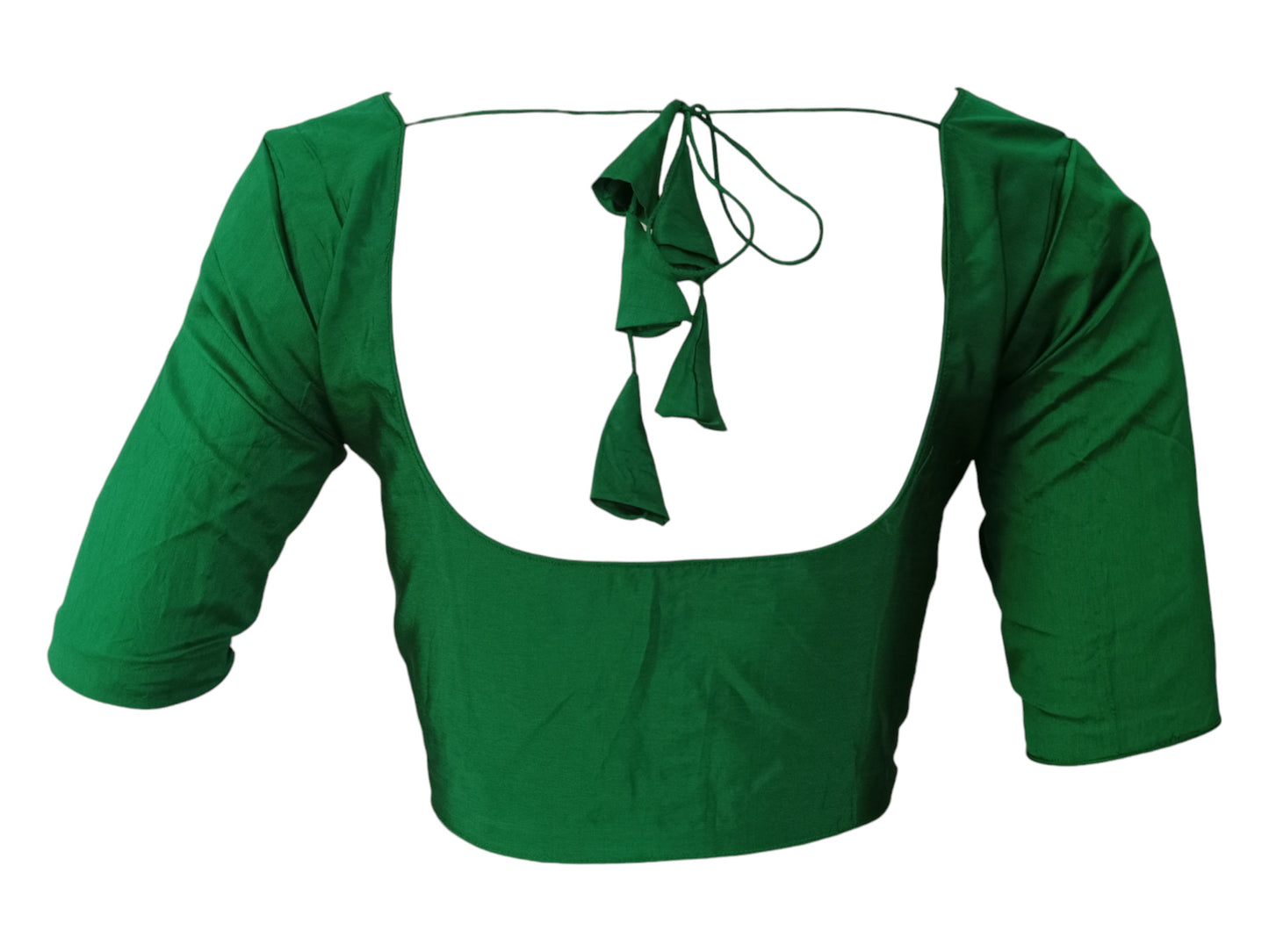 Emerald Green Silk Cotton Blouse - Timeless & Elegant