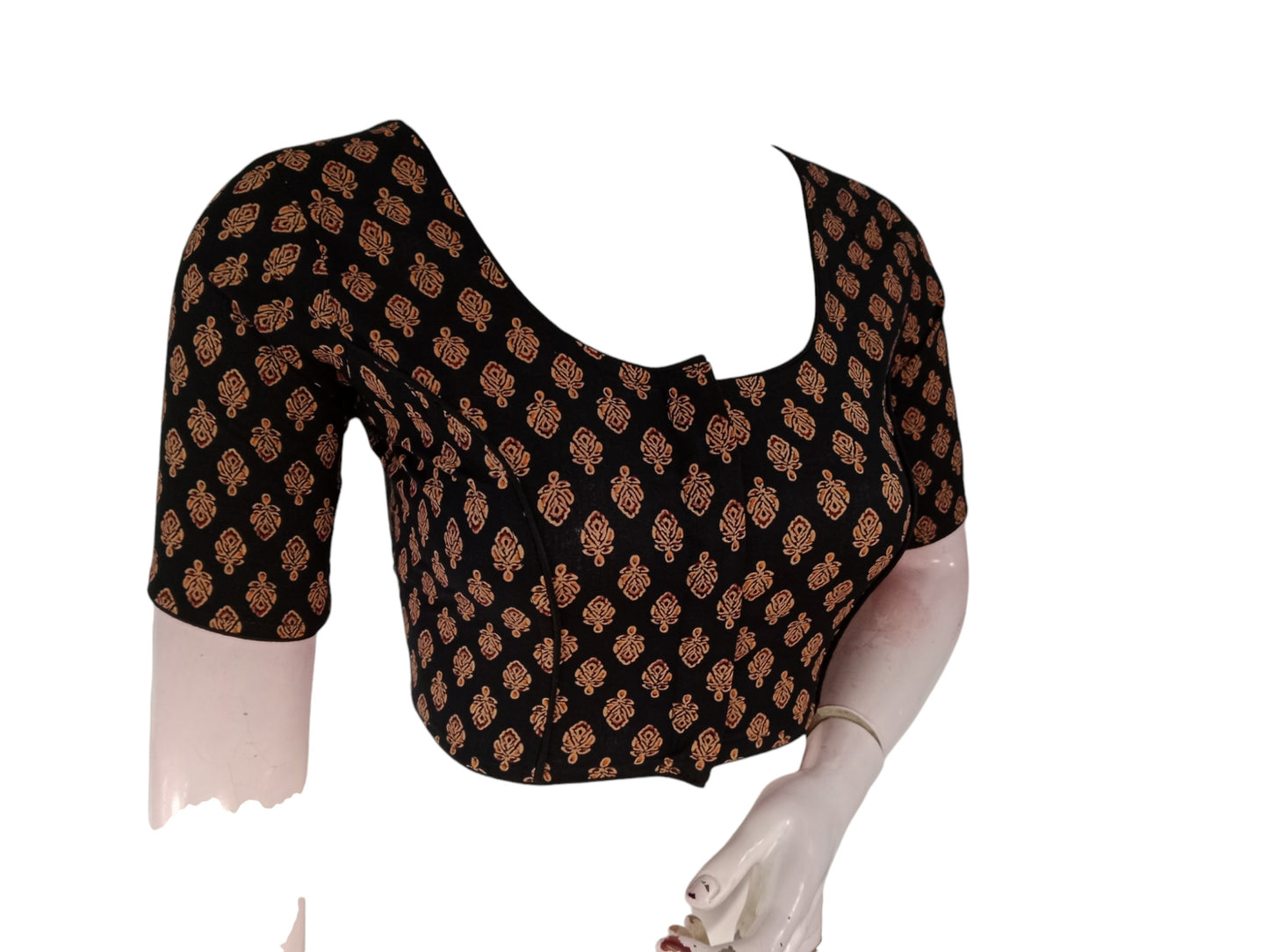 Black Cotton Readymade Saree Blouse: A Classic Staple