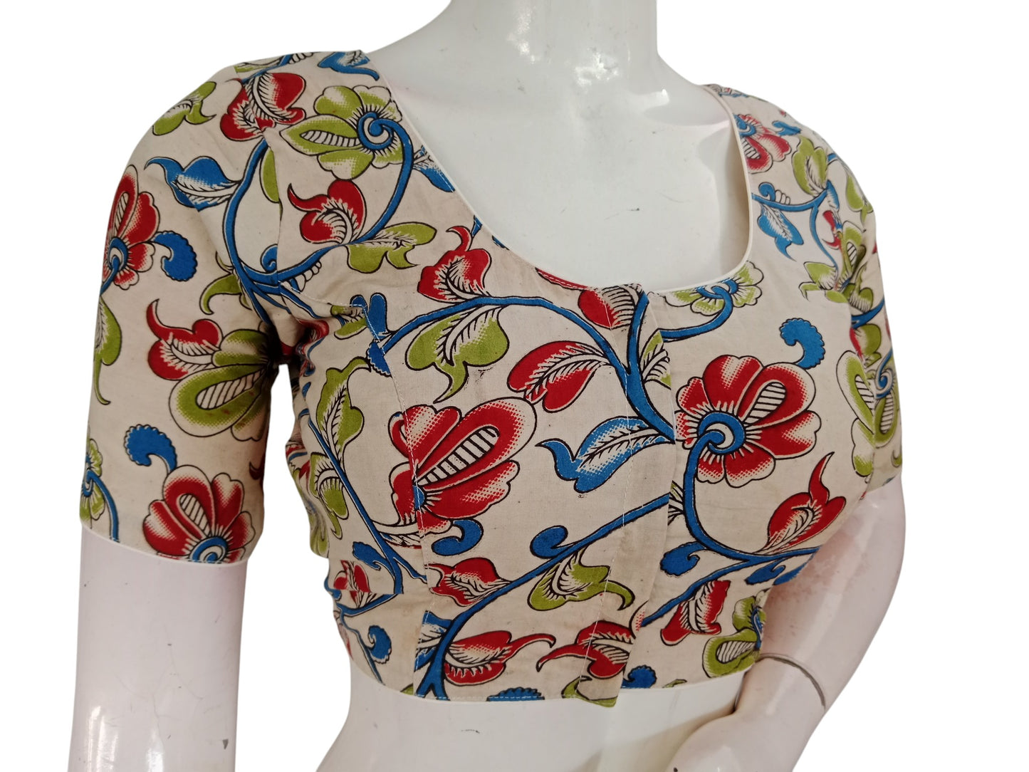 Kalamkari Cotton Saree Blouse – Multiple Prints | Ready-to-Wear, Daily & Festive Wear