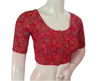 Red Cotton Readymade Saree Blouse: A Bold Statement