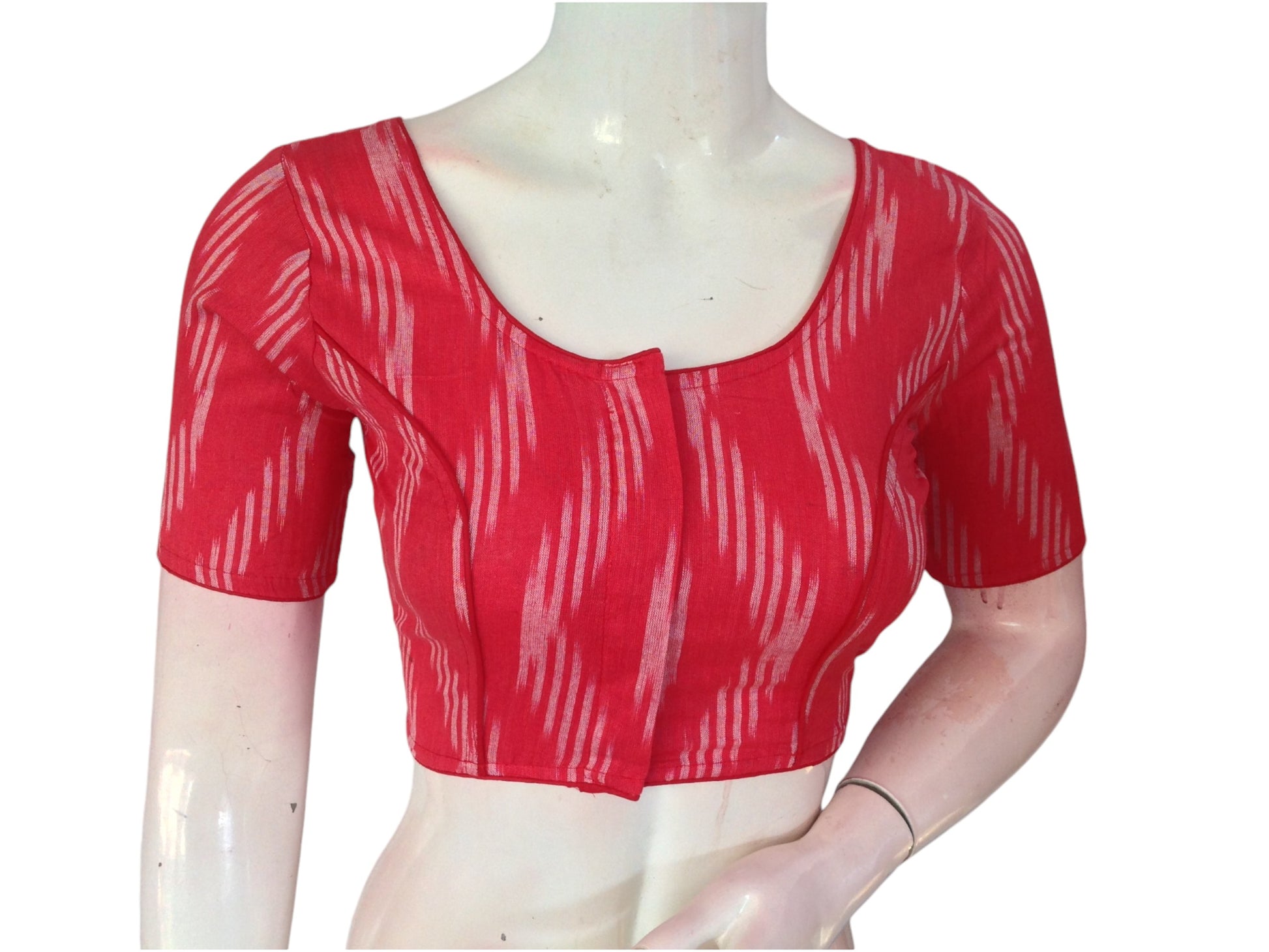  Peach Red Cotton Readymade Saree Blouse: A Fresh Choice