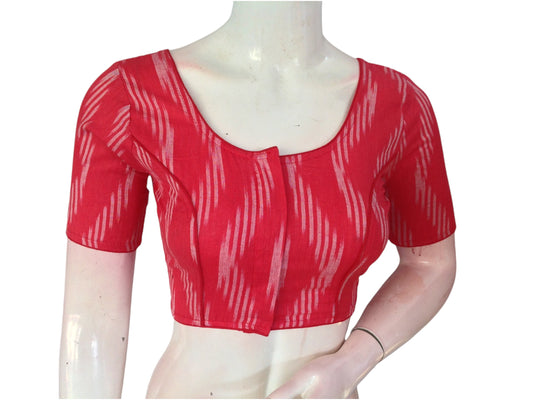  Peach Red Cotton Readymade Saree Blouse: A Fresh Choice