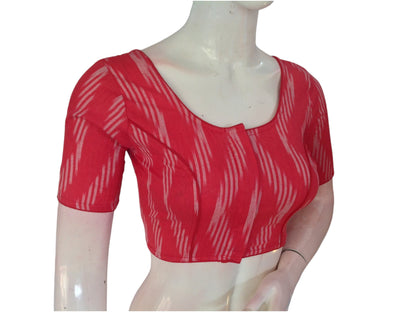 Peach Red Cotton Readymade Saree Blouse: A Fresh Choice