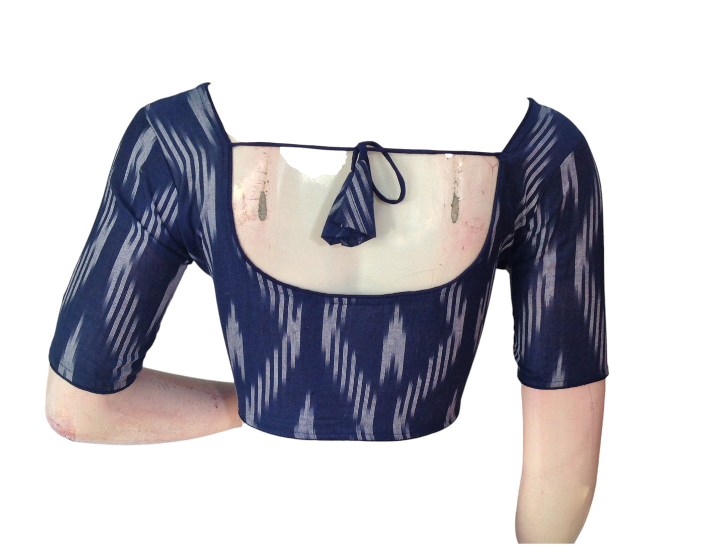 Midnight Blue Cotton Readymade Saree Blouse: A Sophisticated Choice