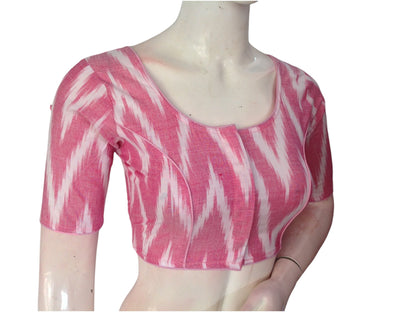 Pastel Pink Cotton Readymade Saree Blouse: A Delicate Delight