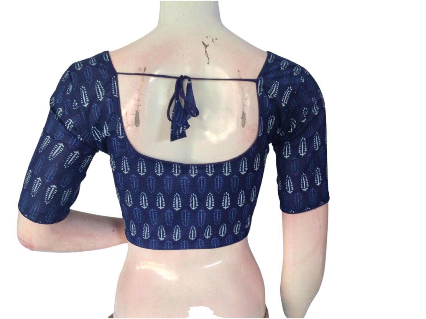 Midnight Blue Cotton Readymade Saree Blouse: A Sophisticated Choice