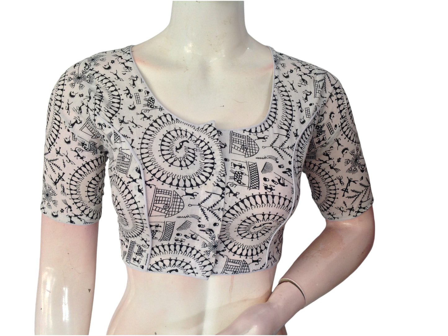 Eggshell Cotton Readymade Saree Blouse: A Delicate Delight