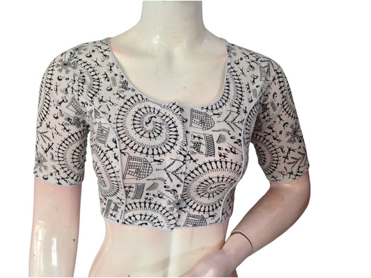 Eggshell Cotton Readymade Saree Blouse: A Delicate Delight