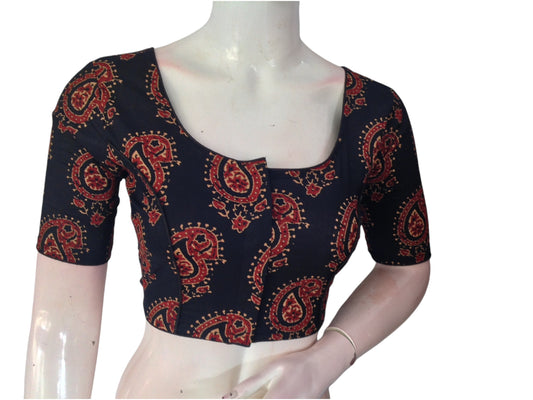 Black Cotton Readymade Saree Blouse: A Classic Staple