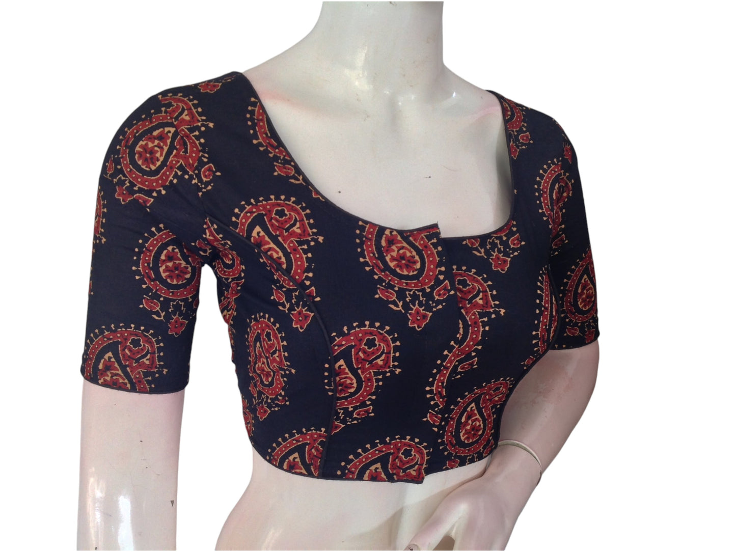 Black Cotton Readymade Saree Blouse: A Classic Staple