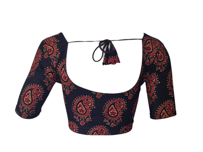 Black Cotton Readymade Saree Blouse: A Classic Staple
