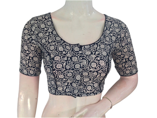 Black Cotton Readymade Saree Blouse: A Classic Staple