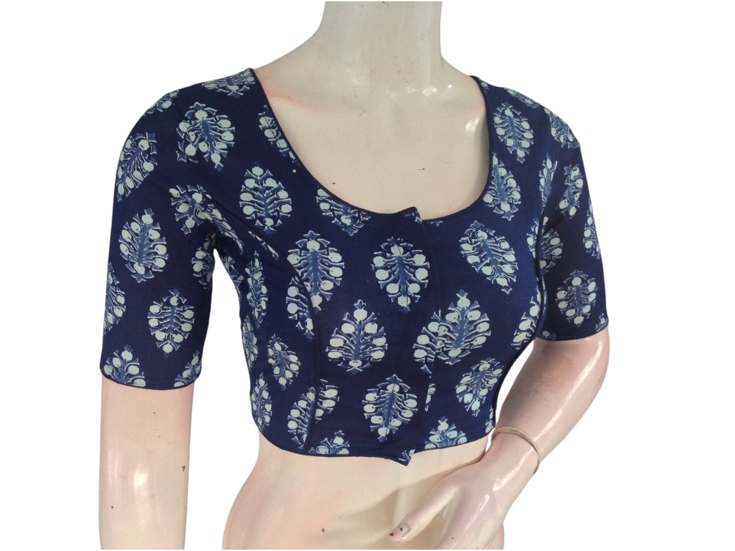 Blue Color Cotton Readymade Saree Blouse: A Sophisticated Choice
