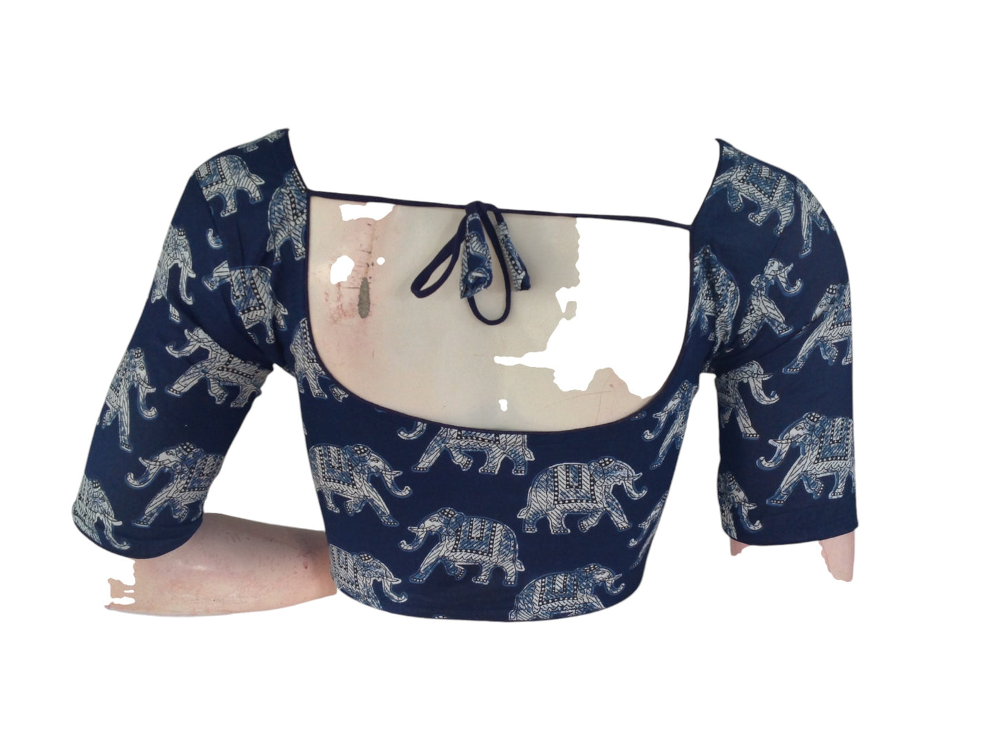 Sapphire Blue Cotton Readymade Saree Blouse: A Royal Touch