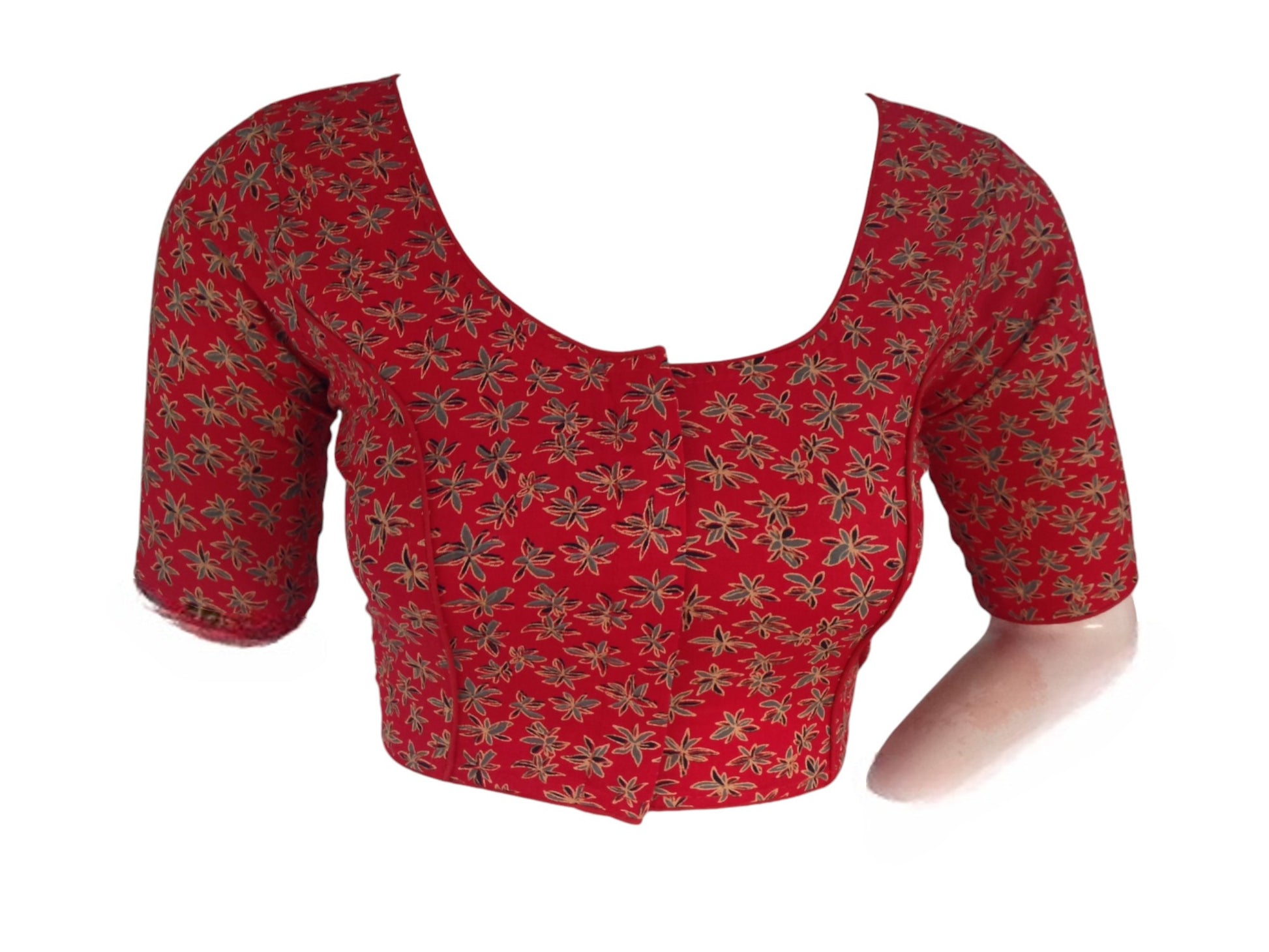 Red Cotton Readymade Saree Blouse: A Bold Statement