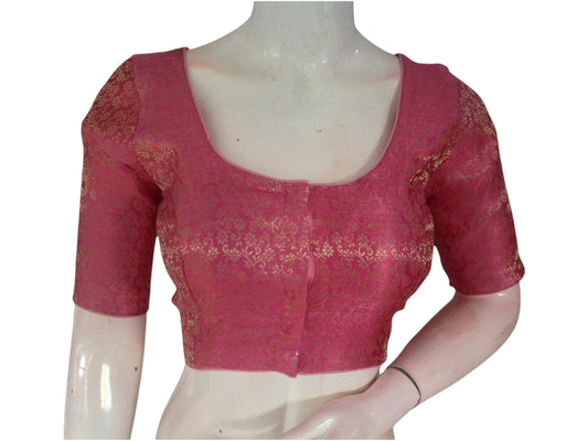 Pastel Perfection: Readymade Brocade Silk Saree Blouse