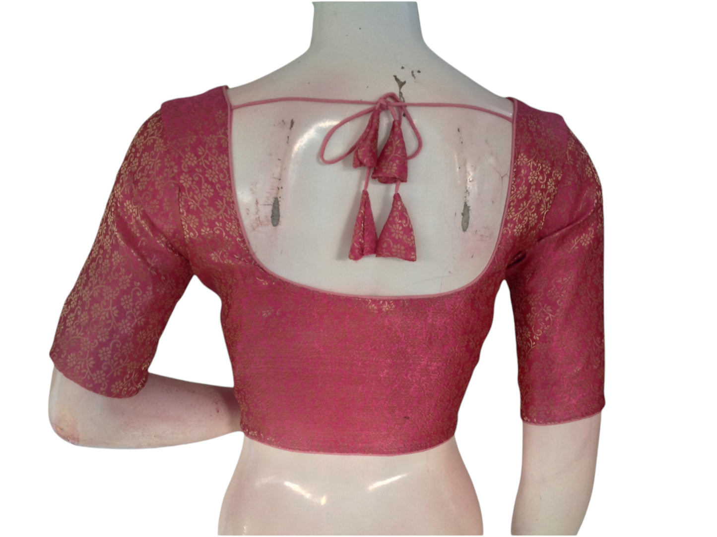 Pastel Perfection: Readymade Brocade Silk Saree Blouse