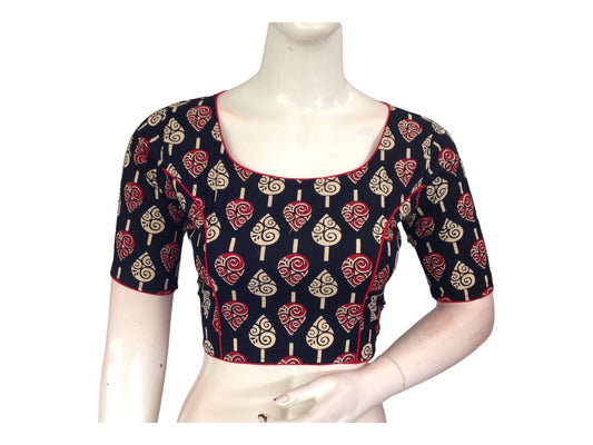 Black Saree Blouse, Cotton Readymade Saree Blouse, Indian Boat Neck Choli top