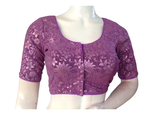 Purple Saree Blouse, Designer Saree Readymade Blouse, Trendy blouse design