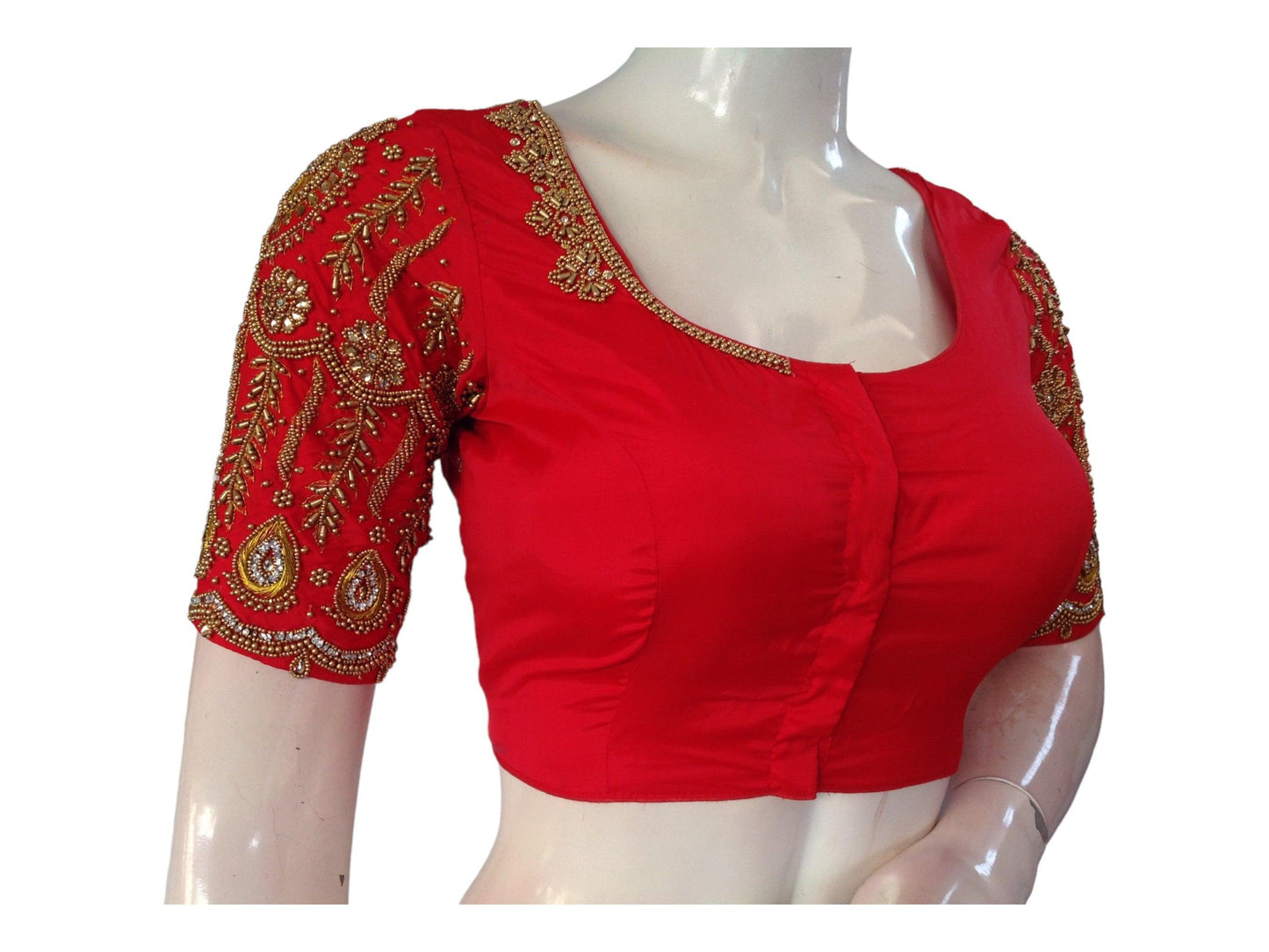 Exquisite Red Bridal Handwork Saree Blouse, Shop Indian Wedding Choli Online