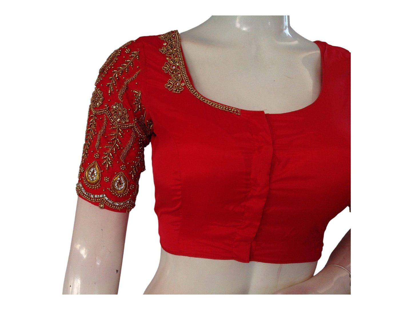 Exquisite Red Bridal Handwork Saree Blouse, Shop Indian Wedding Choli Online