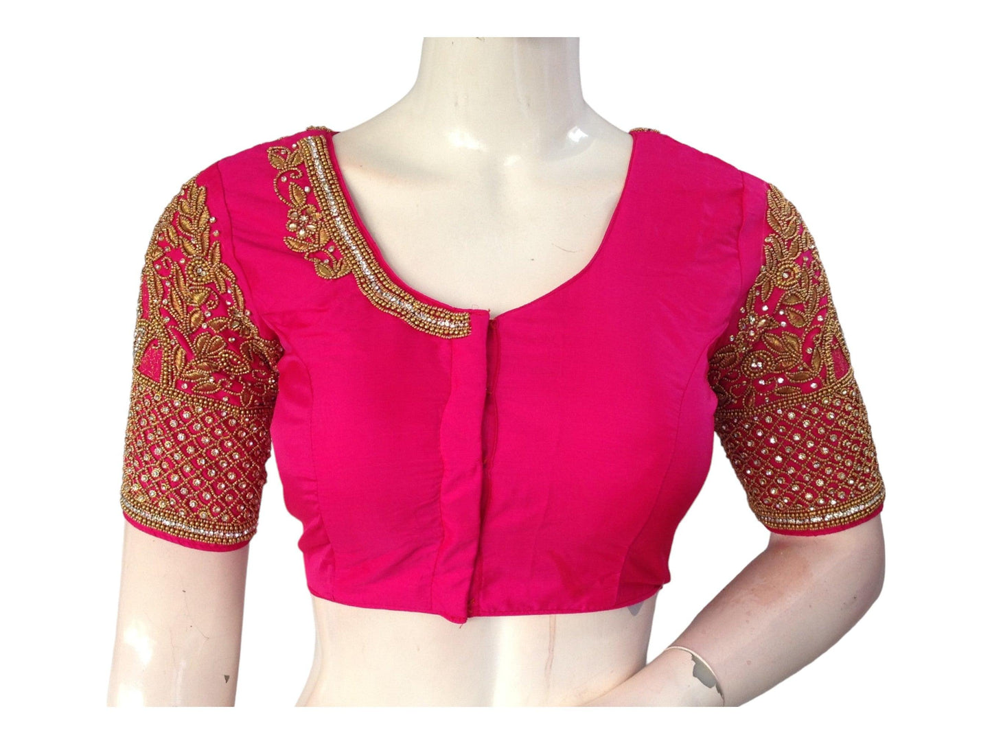 Buy Pink Bridal Handwork Readymade Saree Blouse Online, Indian Bridal Wear