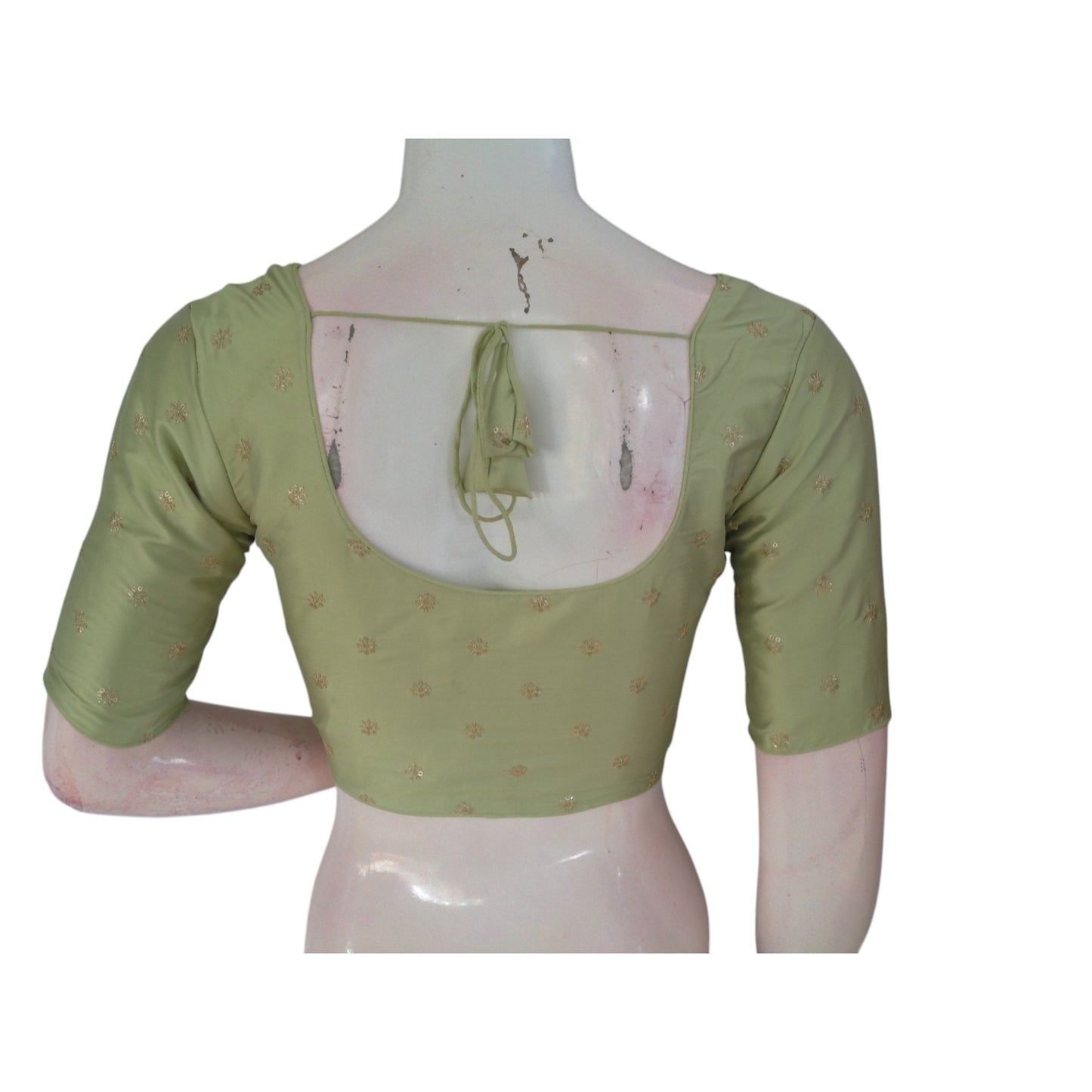Pista Perfect: Elegant Semi-Silk Blouse with Delicate Embroidery