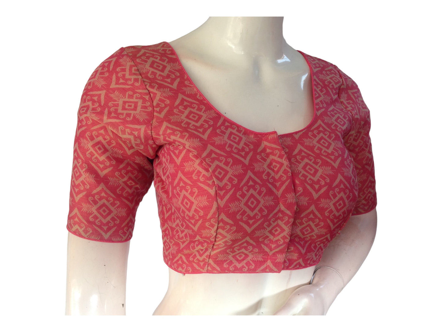 Pink Color Saree Blouse, Indian Readymade Blouse, Tissue Silk Choli top Online