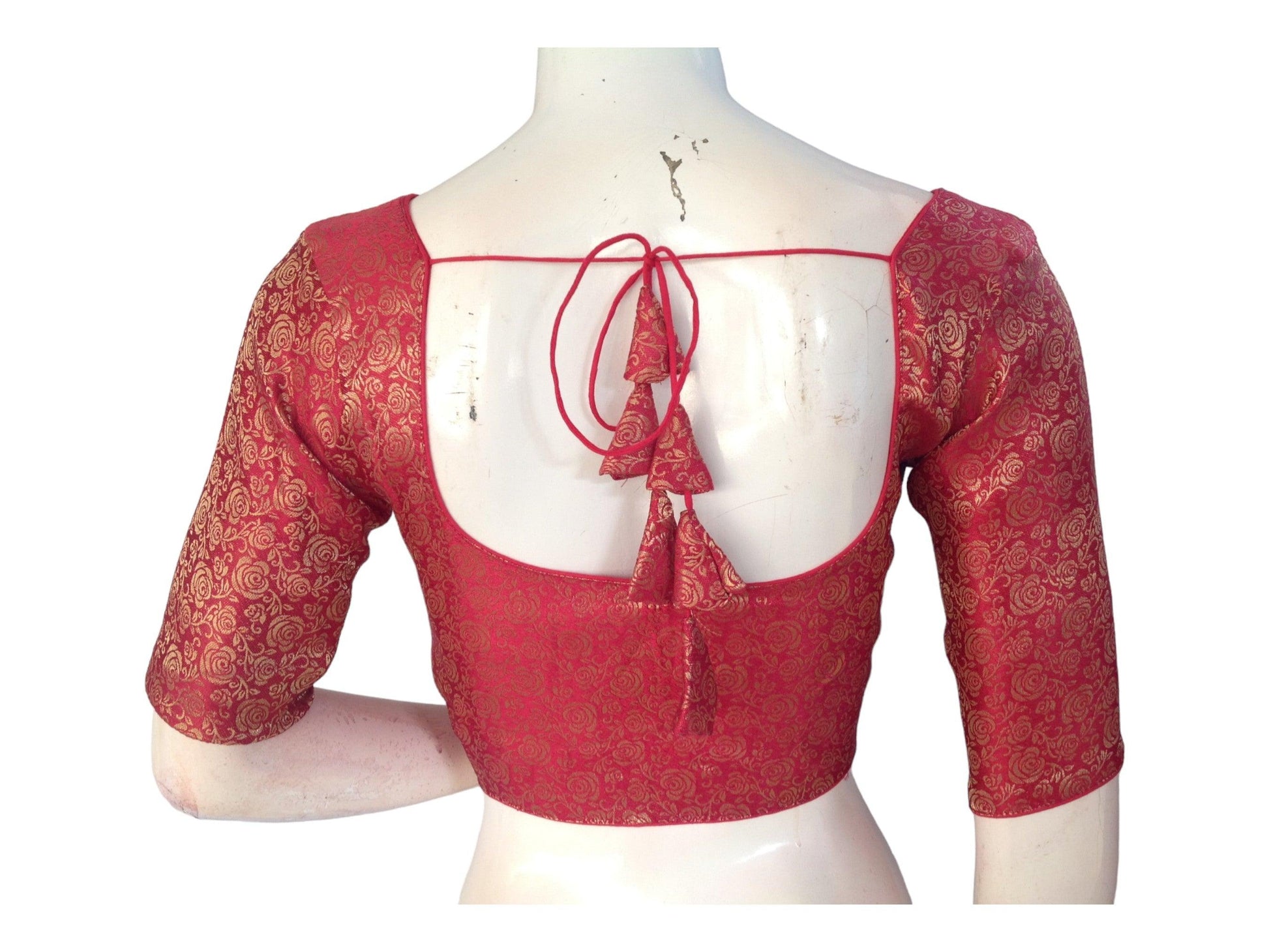 Pink Saree Blouse, Brocade Readymade Blouse, Plus Size Indian Choli top Online - D3blouses