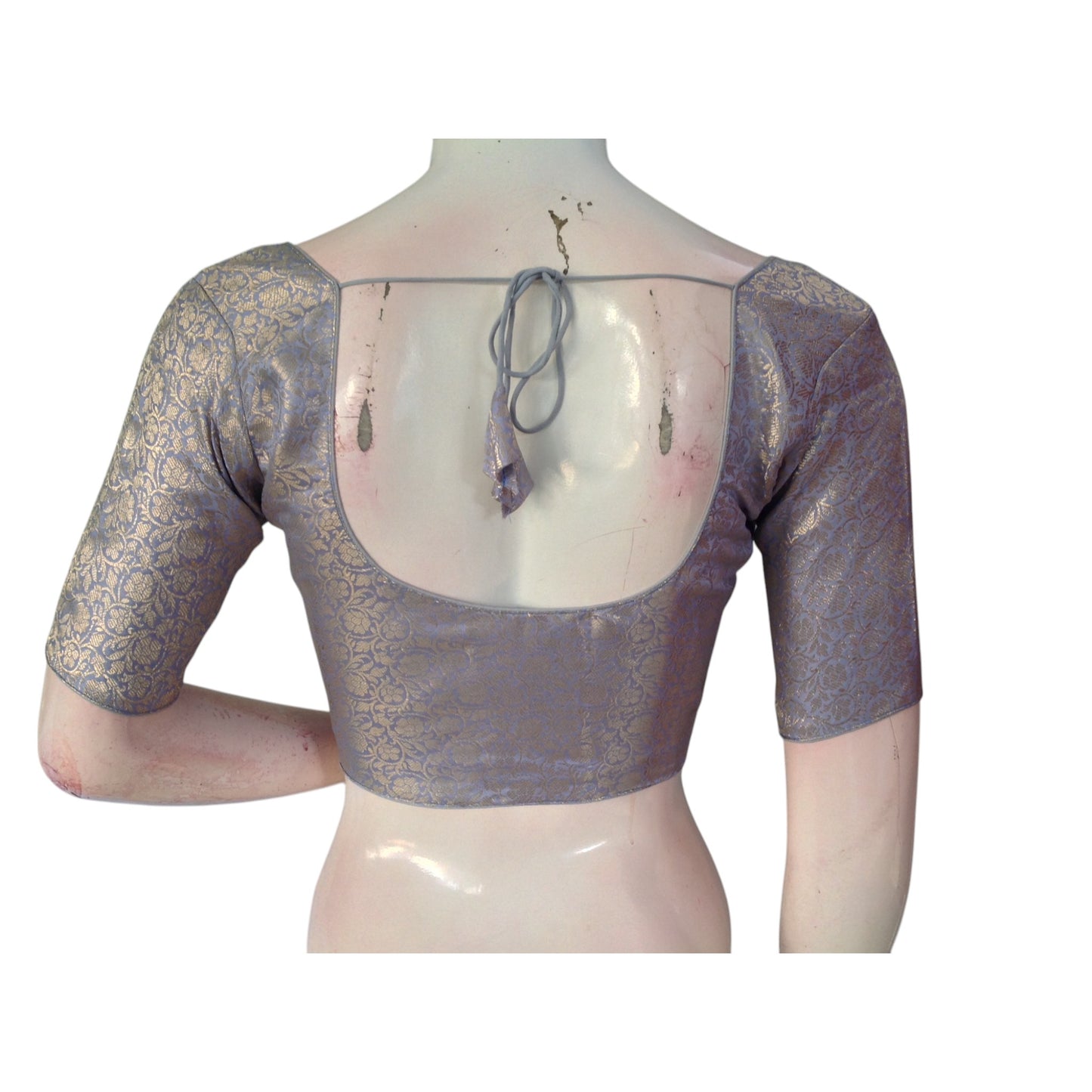 Lavender Dreams: Brocade Silk Readymade Saree Blouse