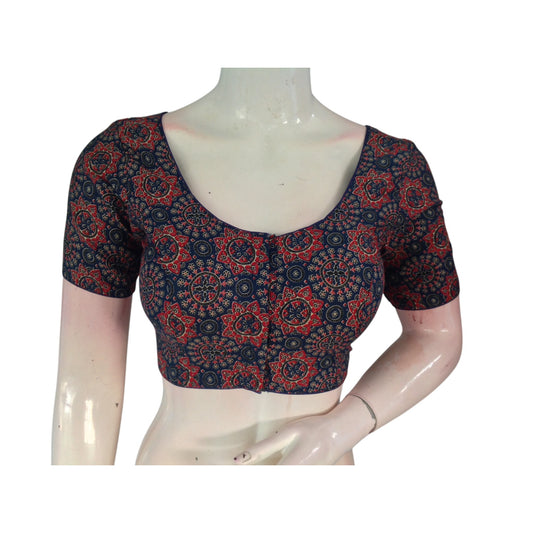 Navy Delight: Ready-to-Wear Cotton Readymade Saree Blouses | USA