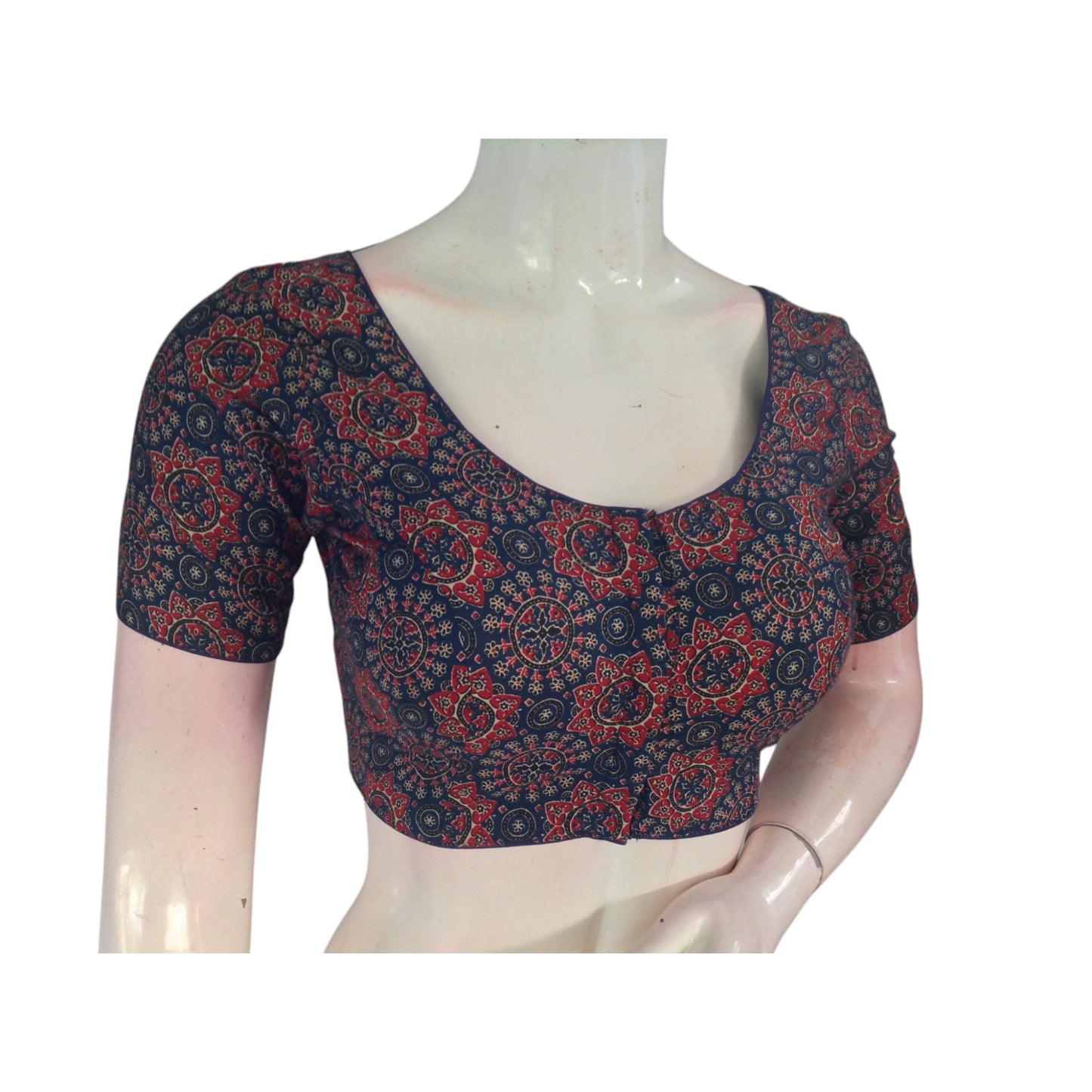 Navy Delight: Ready-to-Wear Cotton Readymade Saree Blouses | USA