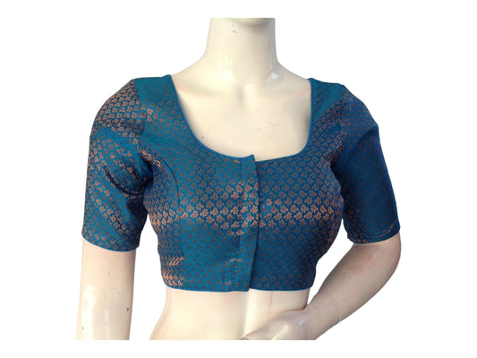 Revamp your ethnic ensemble with our enchanting Sky Blue Brocade Readymade Saree Blouse! Explore our online store for this Indian Ethnic Choli top, a perfect blend of style and tradition. Shop now!