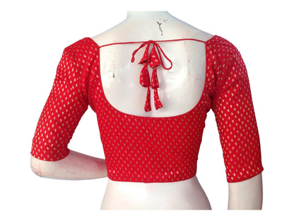 Red Saree blouse, Silk Saree Readymade Blouse, Plus Size Brocade blouse