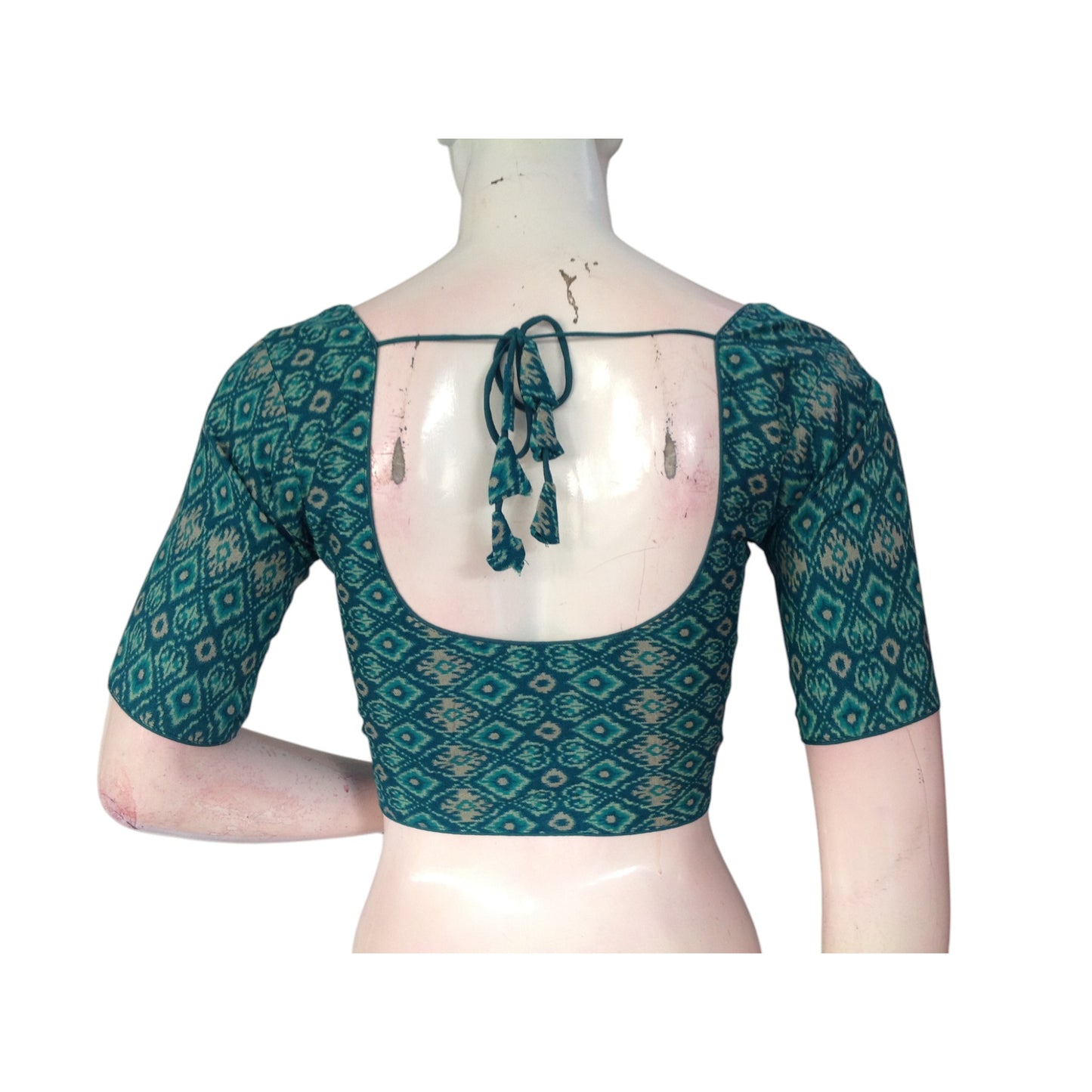 Teal Color Cotton Ready made Saree Blouse: Stylish & Comfortable
