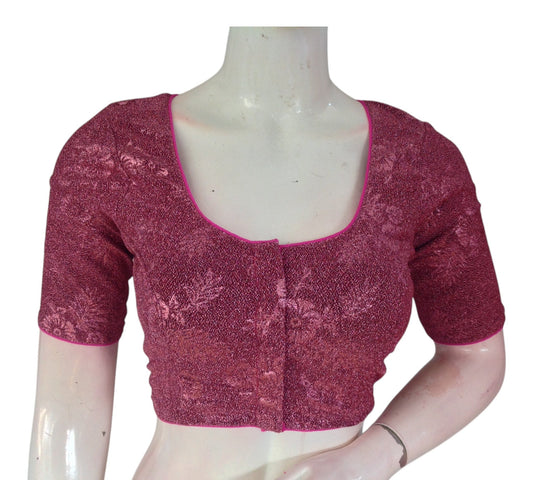 Trendy Onion Pink Designer Saree Blouse | Readymade Indian Blouse