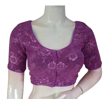 Lovely Lavender Designer Saree Blouse | Trendy & Ready to Wear