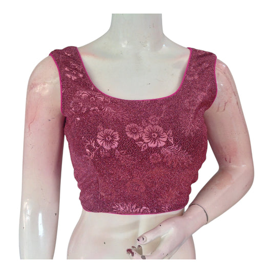 Elegant Onion Pink Readymade Saree Blouse | Designer Blouse for Women
