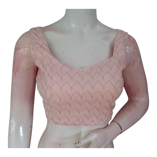 Pastel Pink Dream: Georgette Designer Party Wear Readymade Blouse