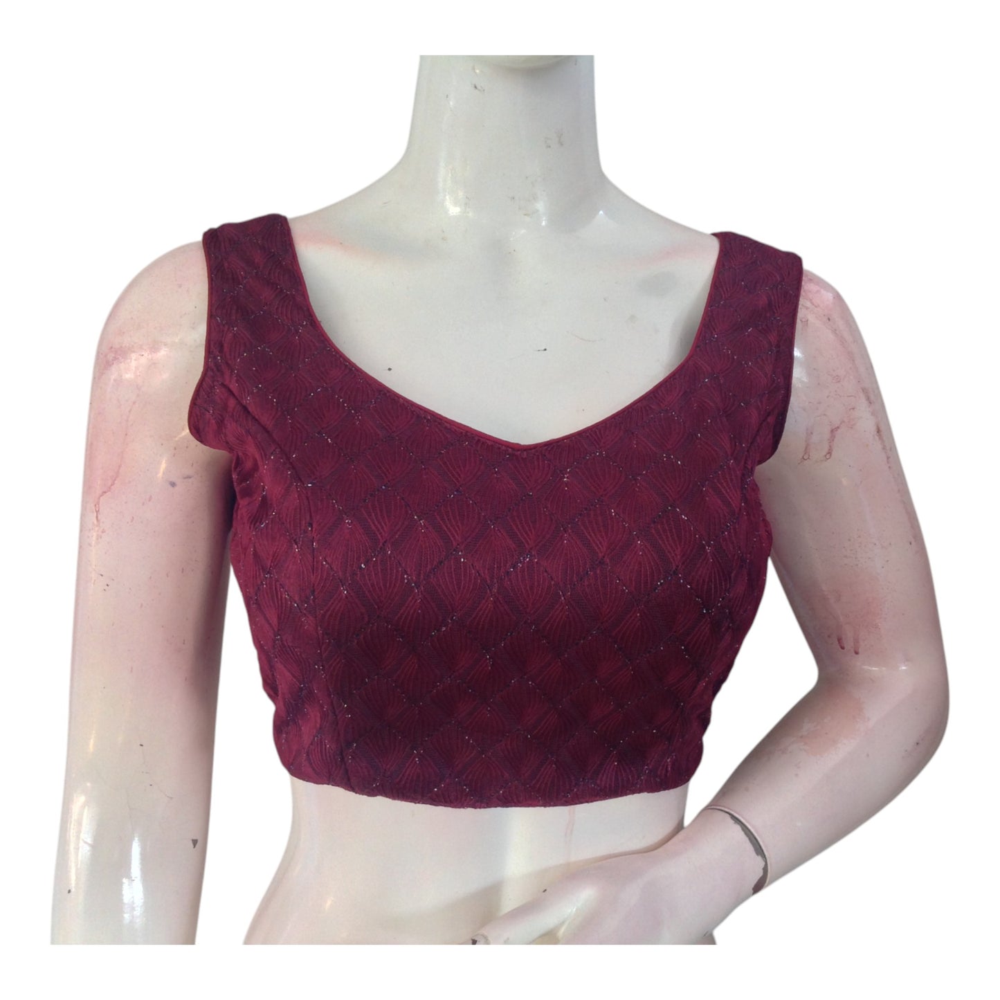 Wine Color Elegance: Georgette Designer Party Wear Ready made Blouse
