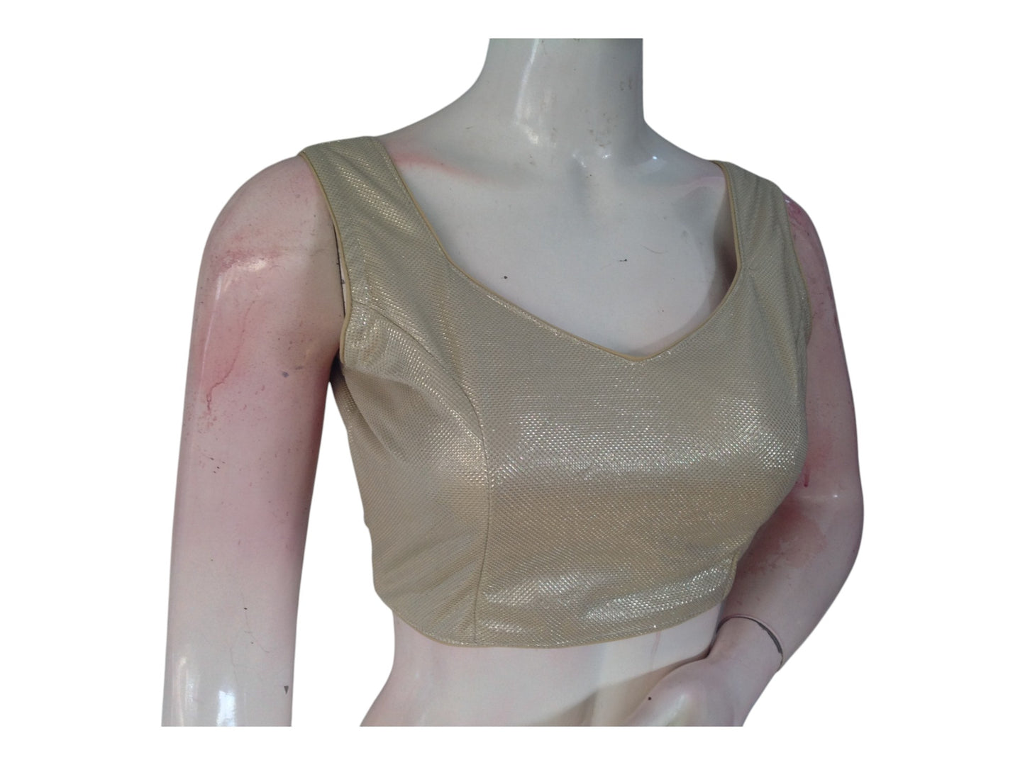 Versatile Beige Color Lycra Partywear Readymade  Blouse | Imported Fabric
