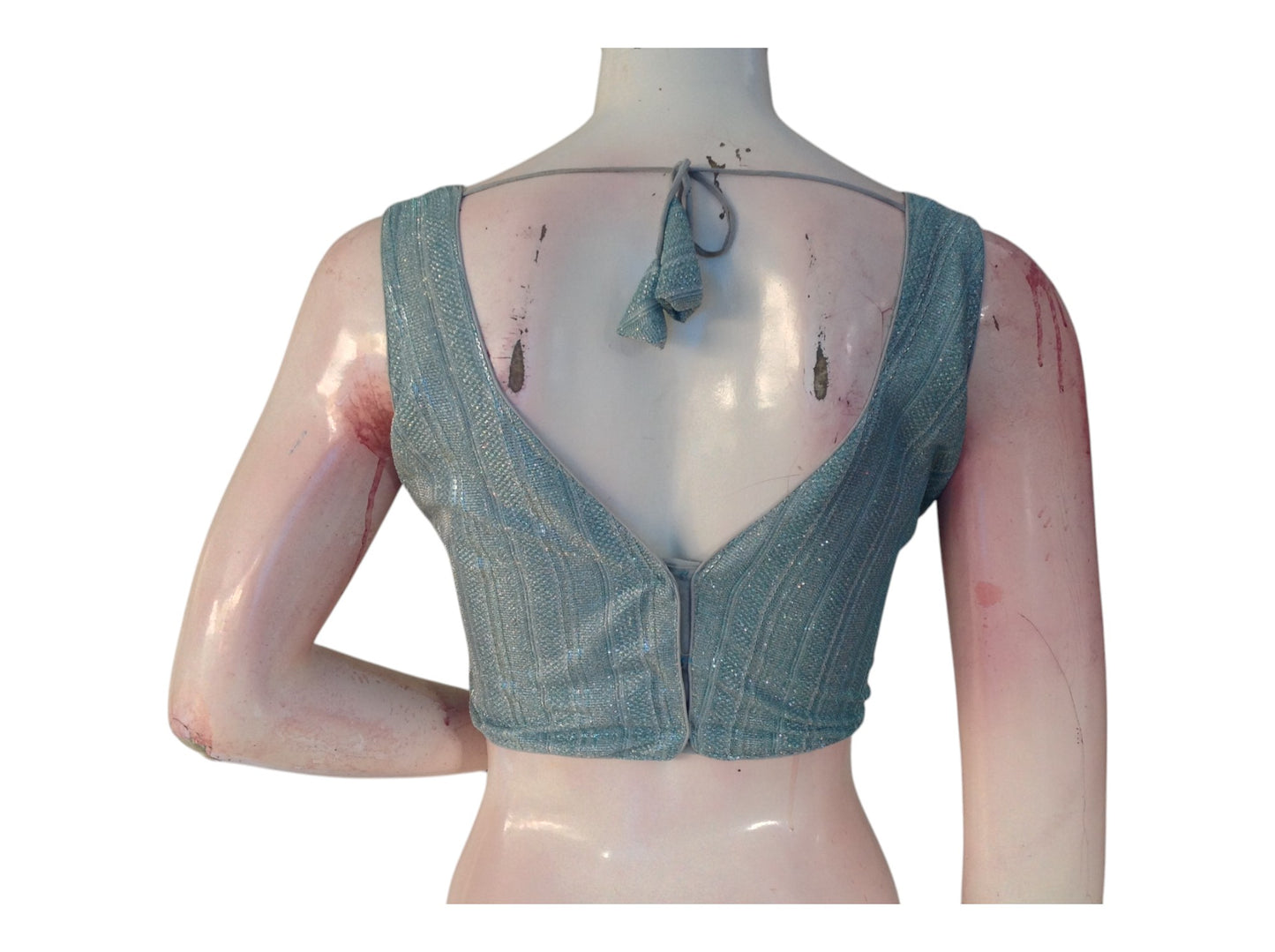 Pastel Grey Color Sequin Ready made Saree Blouse - A Dreamy Affair