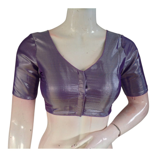 Elegant Lavender Tissue Silk Readymade Blouse - Simple & Sophisticated