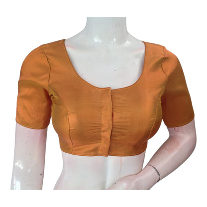 Golden Mustard Color Tissue Silk Readymade Blouse - Elegant Party Wear