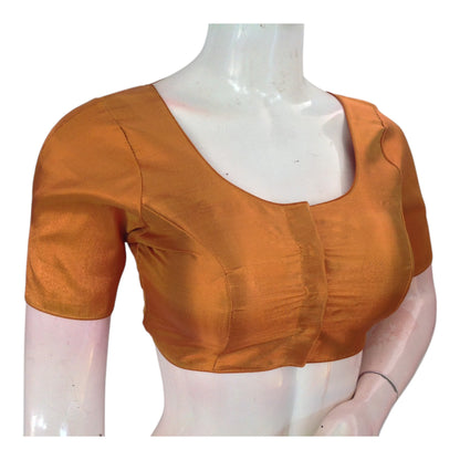 Golden Mustard Color Tissue Silk Readymade Blouse - Elegant Party Wear