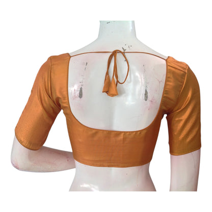 Golden Mustard Color Tissue Silk Readymade Blouse - Elegant Party Wear