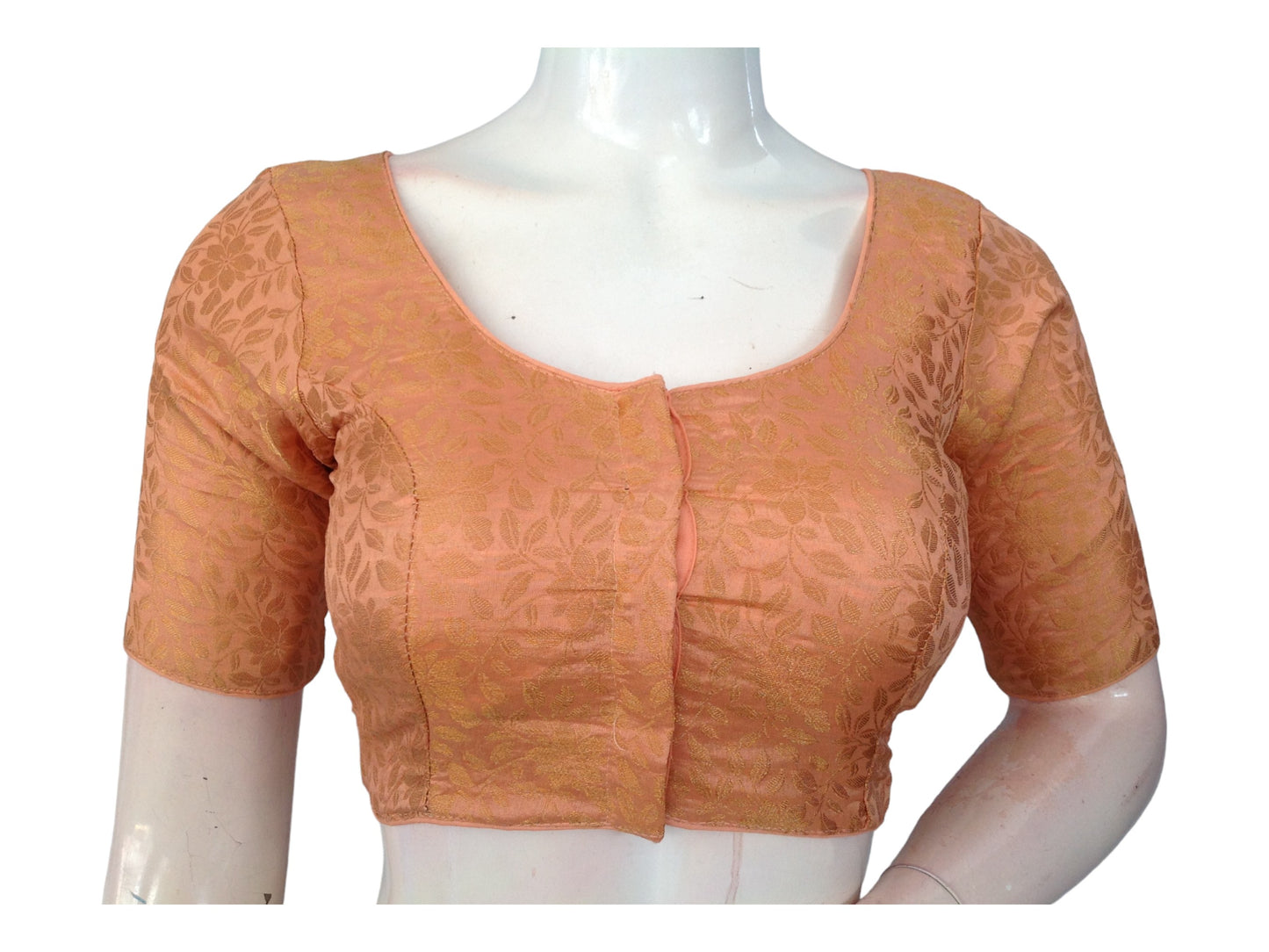 Shop Gold Brocade Blouses Online, Elegant Indian Silk Saree Readymade Blouses