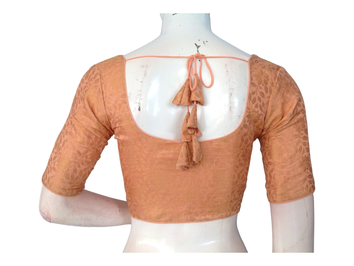 Shop Gold Brocade Blouses Online, Elegant Indian Silk Saree Readymade Blouses