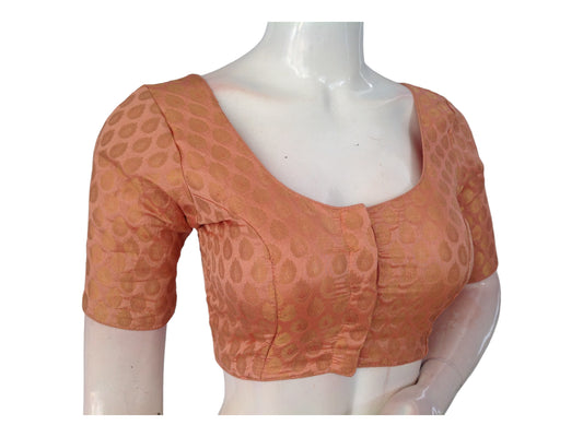 "Golden Elegance: Buy Brocade Silk Saree Readymade Blouses Online, showcasing exquisite craftsmanship and luxurious fabric for a sophisticated and timeless look."