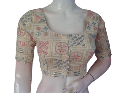 Festival Ready: Khadi Cotton Blouse with Vibrant Sequins